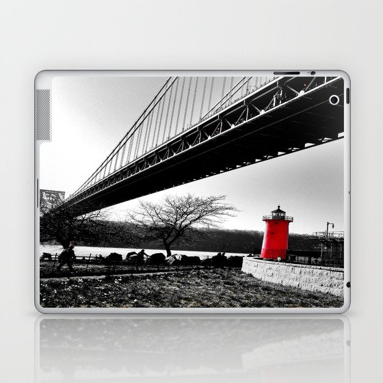 The Little Red Lighthouse - George Washington Bridge NYC Laptop & iPad Skin