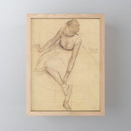 Edgar Degas' Ballet Dancer Ballerina Pencil Sketch Framed Mini Art Print