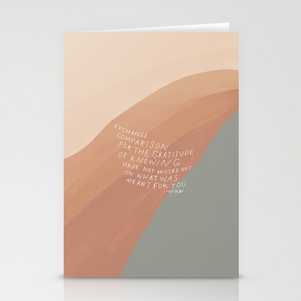 "Exchange Comparison For The Gratitude Of Knowing.." Stationery Cards