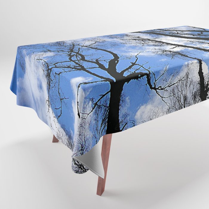 Birch Tree Perspective Scottish Highlands Style in I Art and Afterglow Tablecloth