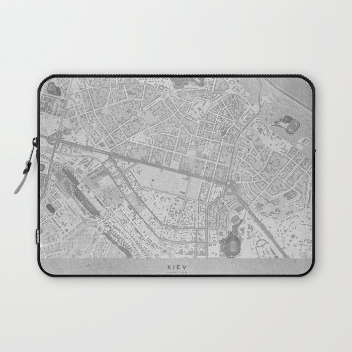 Map of Kiev downtown in vintage grayscale Laptop Sleeve