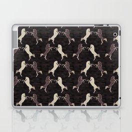 seamless pattern gray horses sniffing, digital painting Laptop Skin