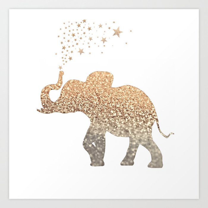GOLD ELEPHANT Art Print