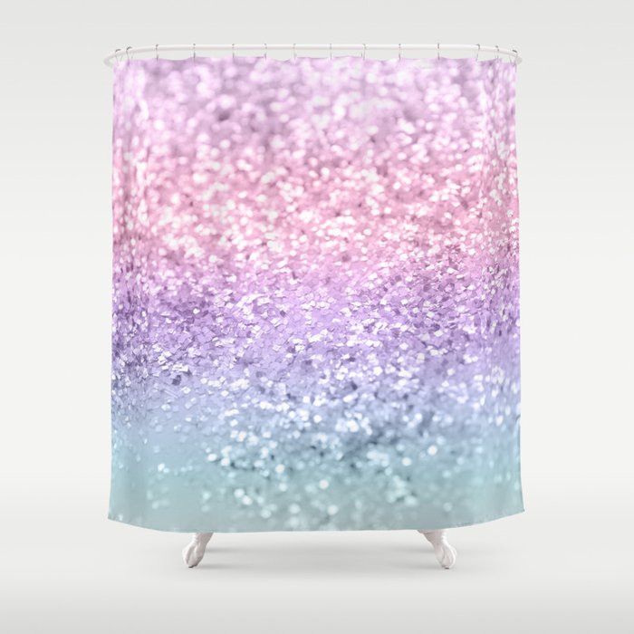 Unicorn Girls Glitter 1 Shiny Pastel, Shiny Sparkle Glitter Shower Curtain