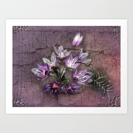 Blue Allium flowers Art Print