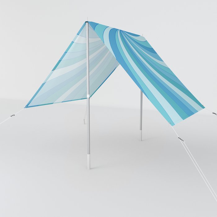 Blue Sunburst Retro Abstract Sun Shade