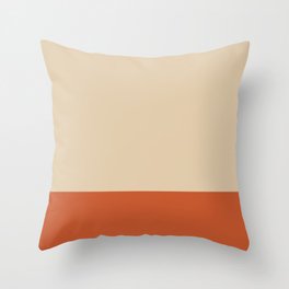 Minimalist Color Block Solid in Mid Mod Beige and Orange Throw Pillow