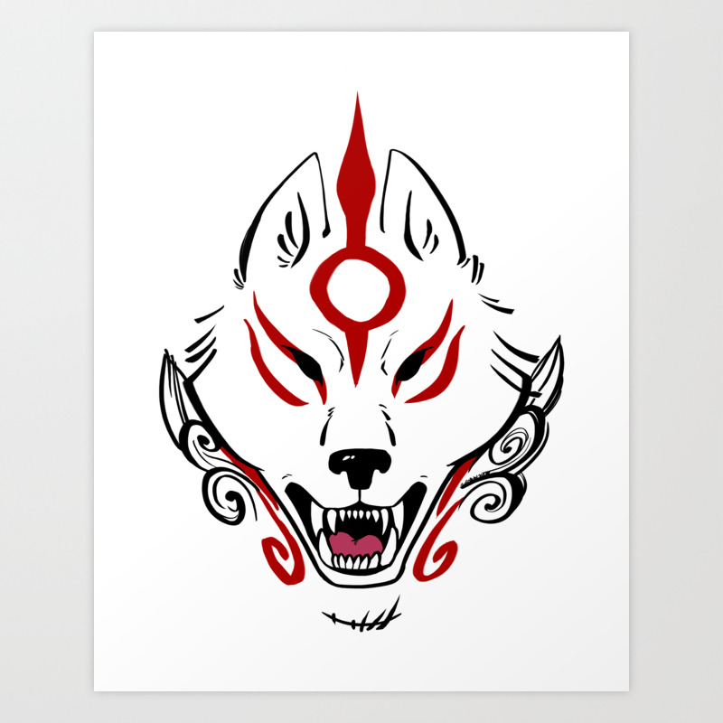 Okami Amaterasu Plain White Art Print By Eevachu Society6