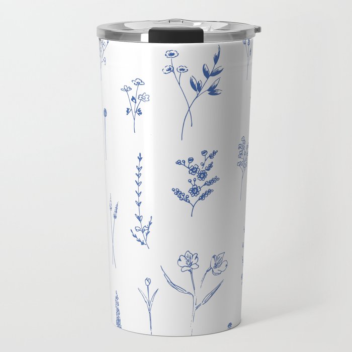Wildflowers in blue Travel Mug