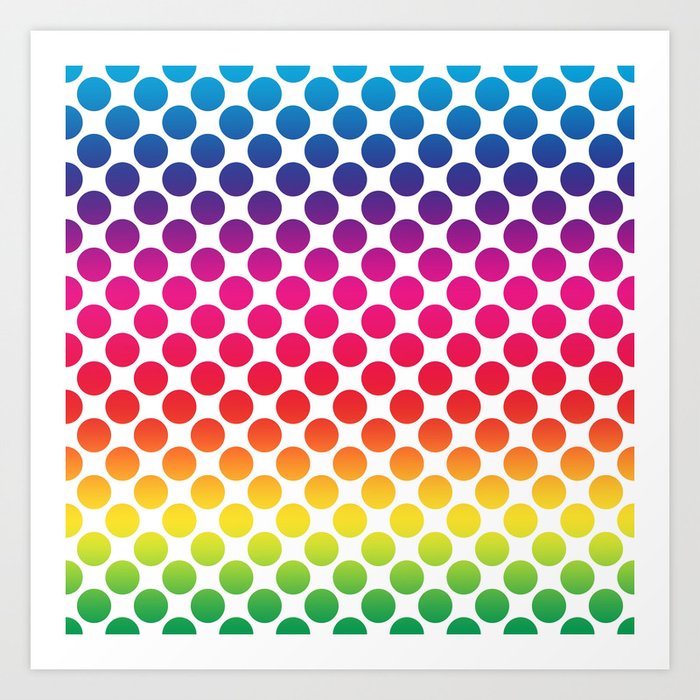 Rainbow Polka Dots #2 Art Print