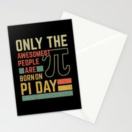 Retro Vintage Awesome People Born Birth On Pi Day Stationery Card