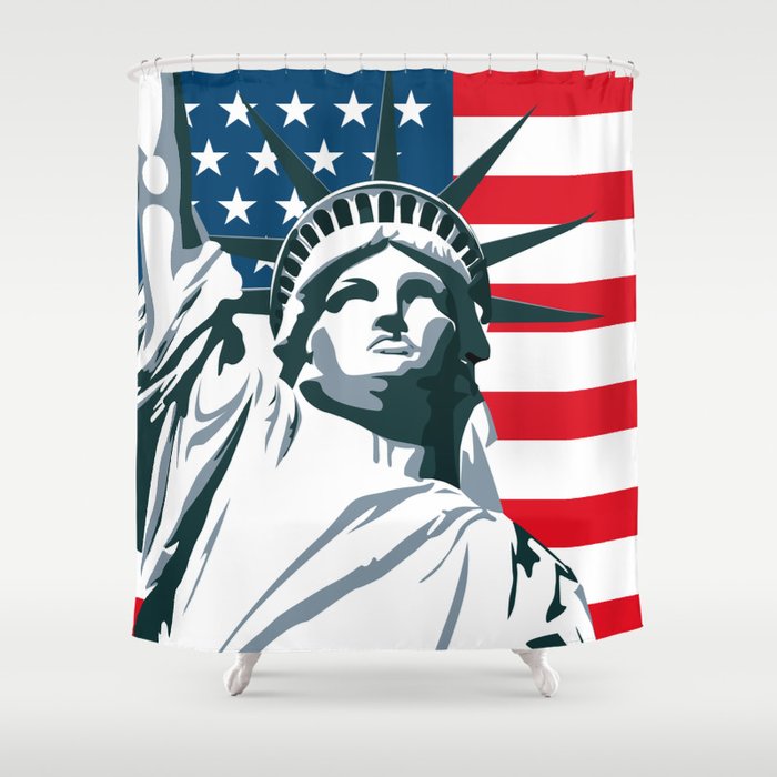 Pop Art Statue Of Liberty Shower Curtain