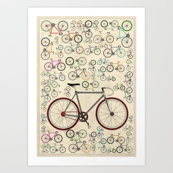 Love Fixie Road Bike Art Print