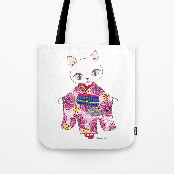 Kimono cat Tote Bag