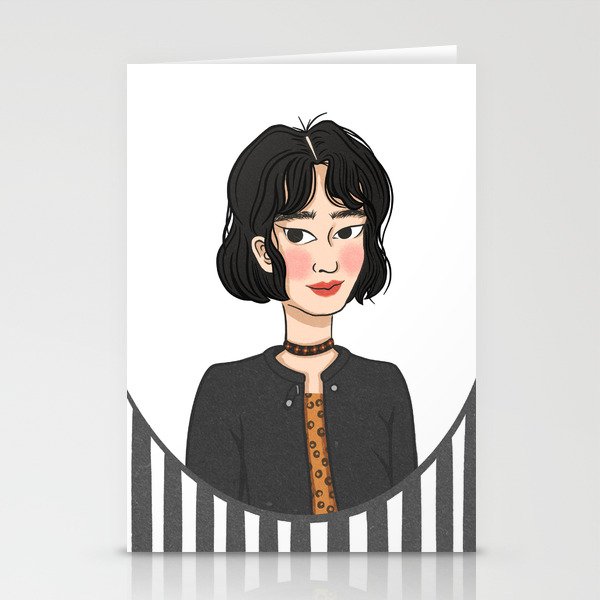 The beautiful Asian girl in frame Stationery Cards