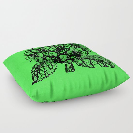 Green Hydrangea Floor Pillow