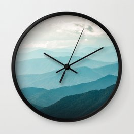 Turquoise Smoky Mountains - Wanderlust Nature Photography Wall Clock
