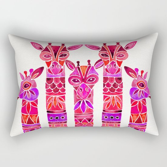Giraffes – Magenta Ombré Rectangular Pillow