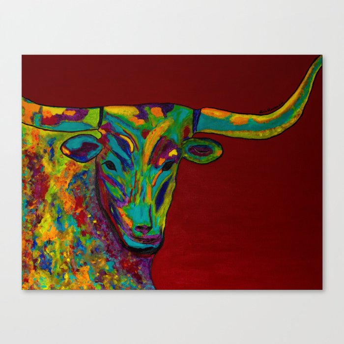 Passion Bull! Colors are the smiles of nature... Canvas Print