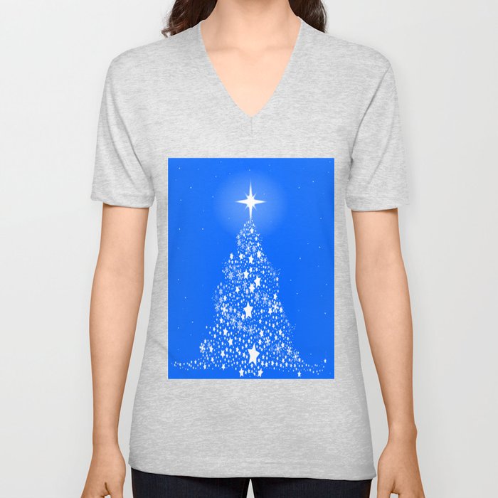 Star Spangled Snowflake Christmas Tree V Neck T Shirt