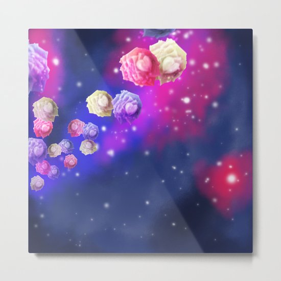 Galaxy Roses Metal Print