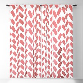 Cute watercolor knitting pattern - living coral Blackout Curtain