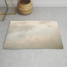 Mirror in the sand | Clouds mirrored on the beach during sunrise | New zealand photo art Rug