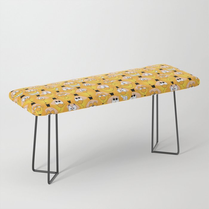 Funny Emoji Faces Bench by Donna Siggy Society6