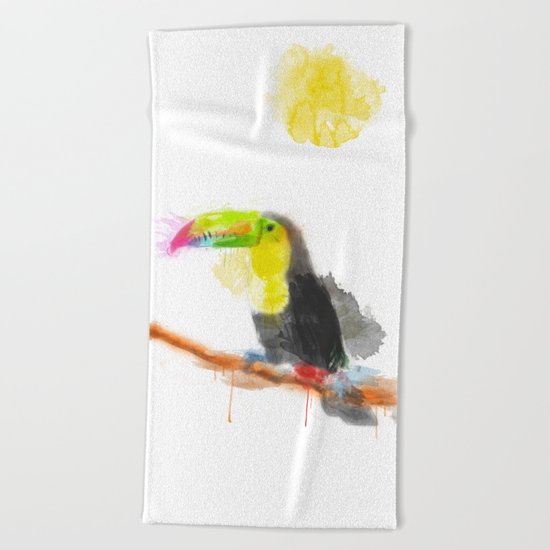 Watercolor Toucan Beach Towel