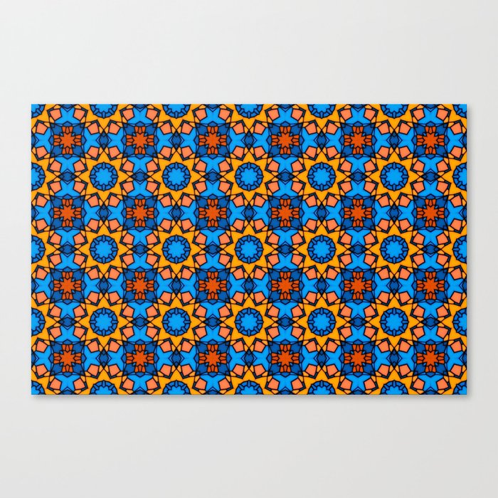 Portuguese tiles,mosaic,geometric pattern  Canvas Print