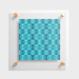 Retro Gradated Bubble Pattern 327 Turquoise Floating Acrylic Print