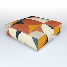 mid century abstract shapes fall winter 3 Outdoor Floor Cushion
