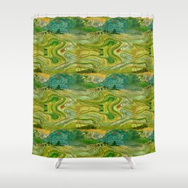 Terraced Rice Paddy Fields Shower Curtain