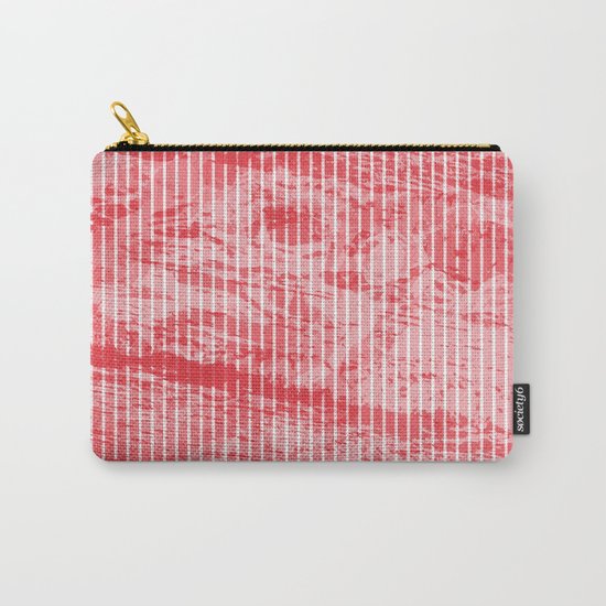Grunge red and white stripes texture Carry-All Pouch