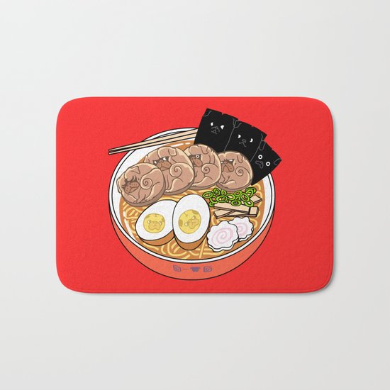 Ramen Pugs Bath Mat