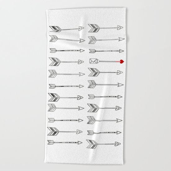Minimal Love Arrow Beach Towel
