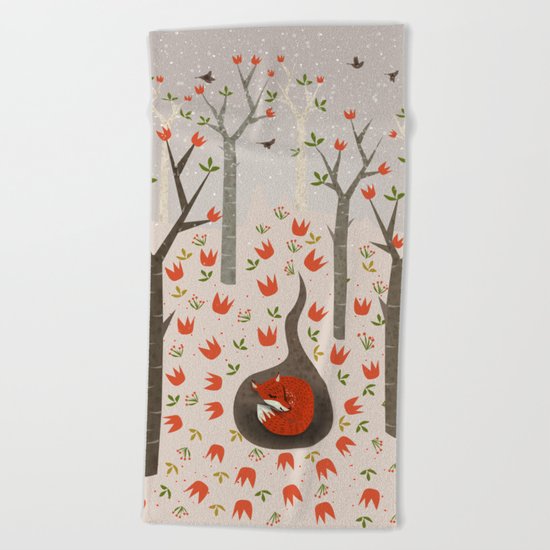 Sleeping Fox Beach Towel