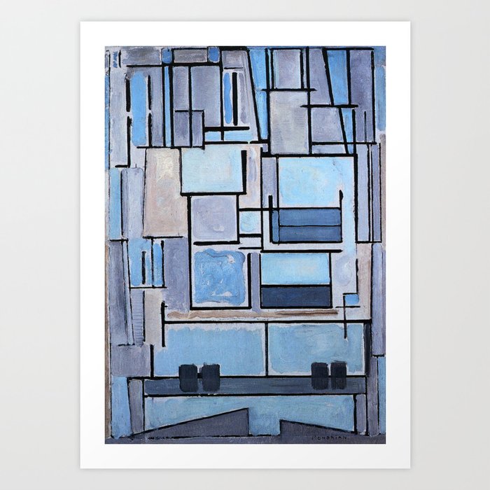 Piet Mondrian Composition No 9 Blue Facade Abstract Painting