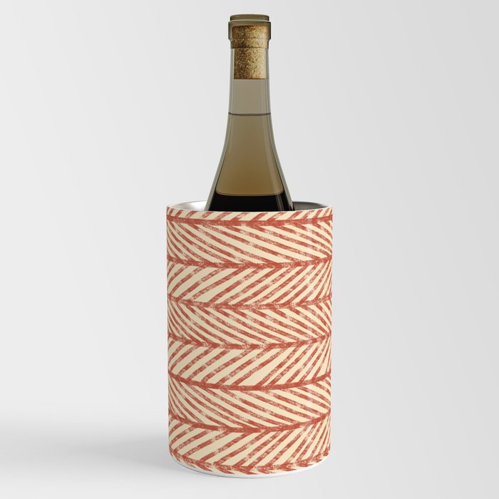 Herringbone Terracotta and Cream Wine Chiller
