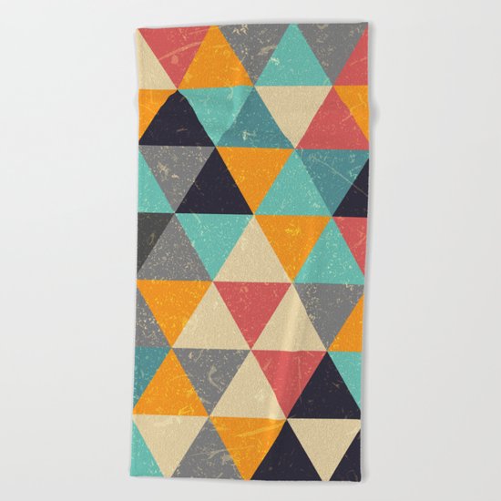 Trianglify Beach Towel