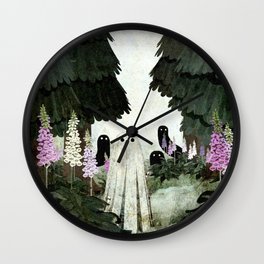 Foxglove Ghosts Wall Clock