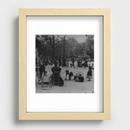 Atget, Women and children in luxembourg garden Recessed Framed Print