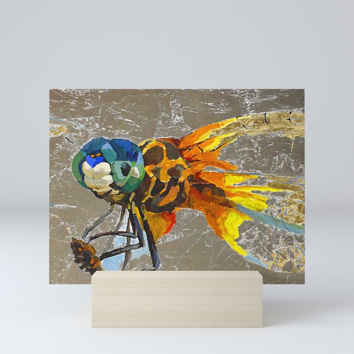 Silver dragonfly Mini Art Print