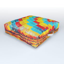 Blue Yellow And Red Abstract Painting Outdoor Floor Cushion