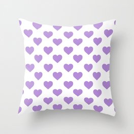 Hearts (Lavender & White Pattern) Throw Pillow