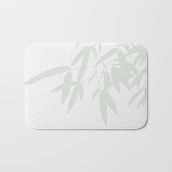 Leaves #Bamboo #Grey Bath Mat