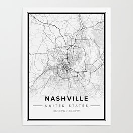 Nashville Modern Map Poster