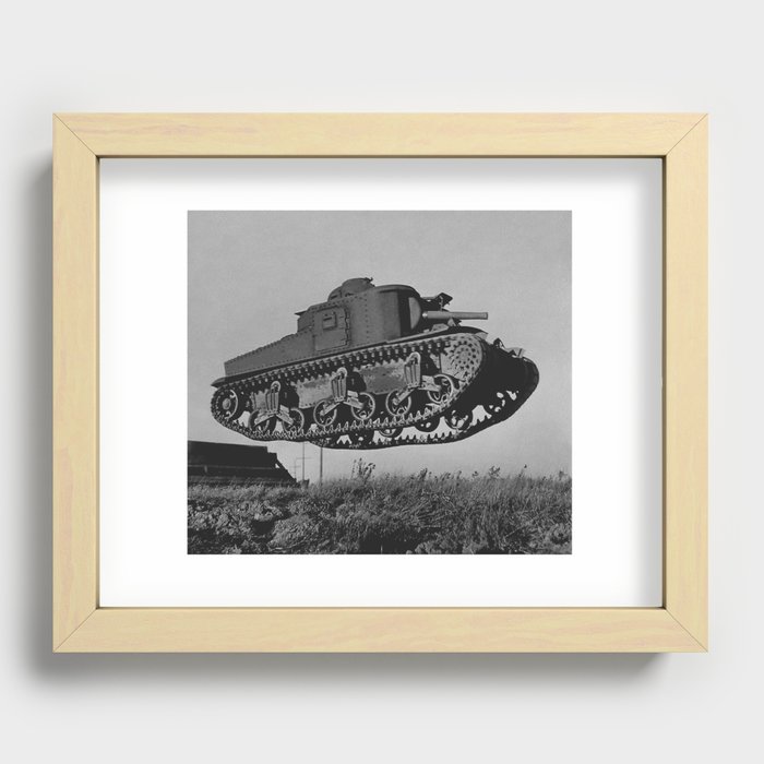 Tank Getting Air During Training - World War Two Recessed Framed Print
