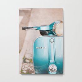 Blue Vespa Metal Print | Dormdecor, Bluebike, Largecanvas, Vintagedecor, Blueprint, Freedom, Vintagestylephoto, Vintage, Bluevespaphoto, Electricblue 