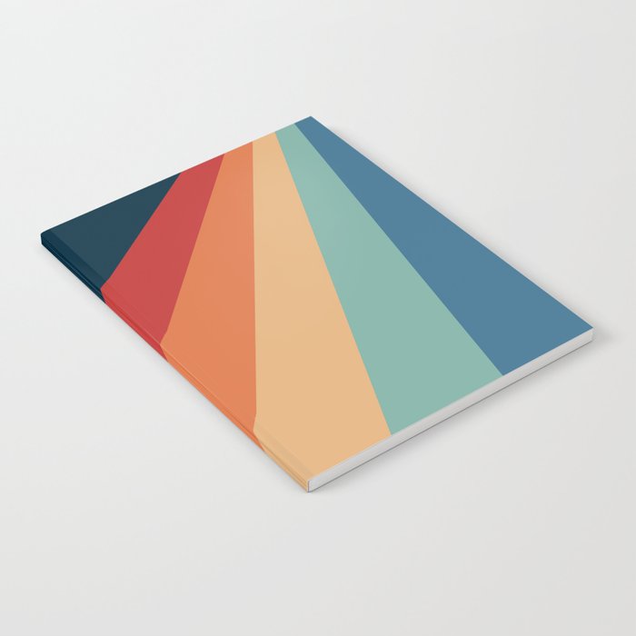 Colorful diagonal retro stripes Notebook